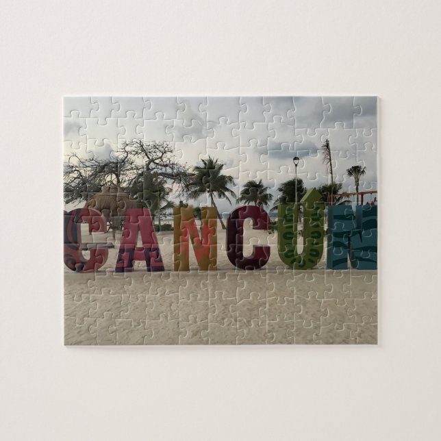 Cancun Sign – Playa Delfines, Mexico Jigsaw Puzzle (Horizontal)