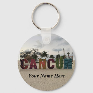 Cancun Sign – Playa Delfines, Mexico Keychain