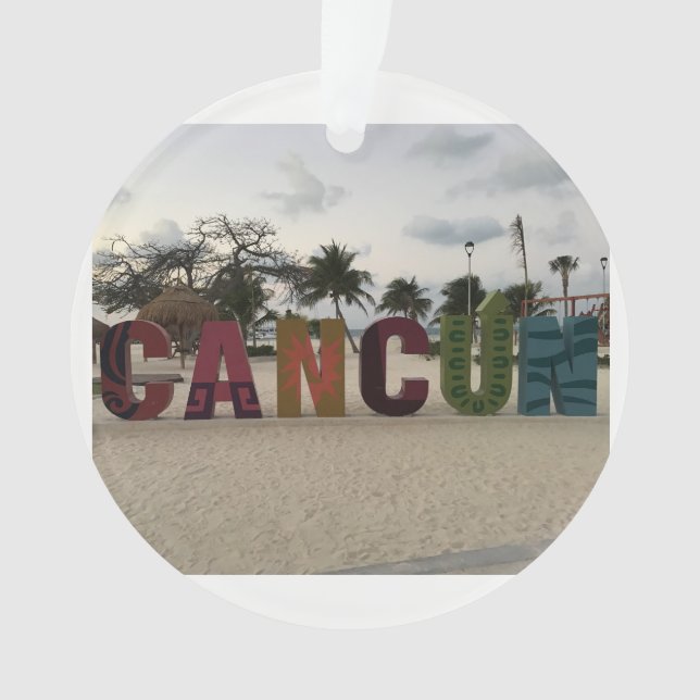 Cancun Sign – Playa Delfines, Mexico Ornament (Front)