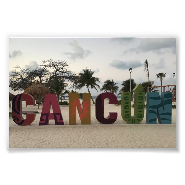 Cancun Sign – Playa Delfines, Mexico Photo Print (Front)