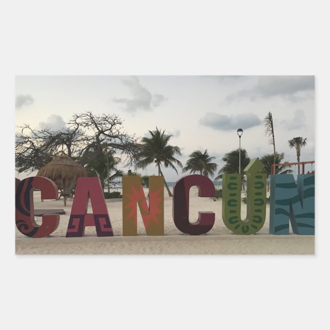 Cancun Sign – Playa Delfines, Mexico Stickers (Front)