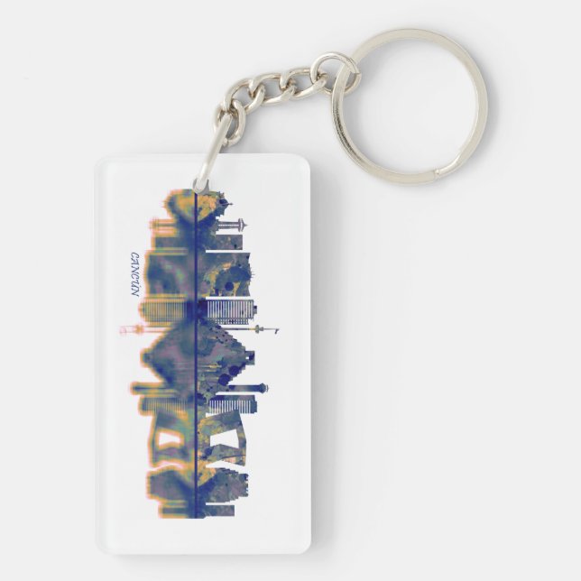Cancun Skyline Keychain (Back)