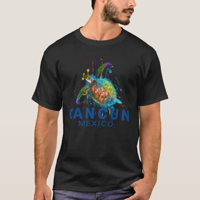 Cancun Summer Vacation Souvenir Sea Turtle T-Shirt (Front)