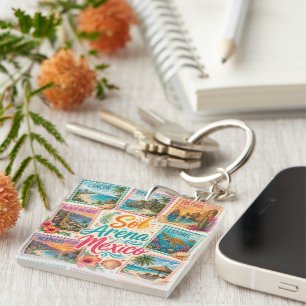 Cancun Sun Sand Mexico Beautiful Beaches Tropical  Keychain