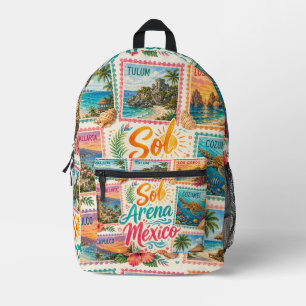 Cancun Sun Sand Mexico Beautiful Beaches Tropical Printed Backpack