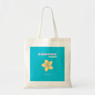 Cancun Travel Art, Mexico Travel Art, Preppy, Blue Tote Bag