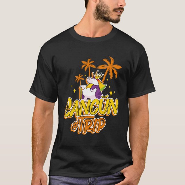 Cancun Trip Unicorn Party  Vacation Mexico T-Shirt (Front)