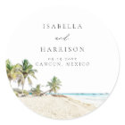 CANCUN Watercolor Beach Palm Tree Destination