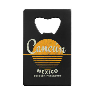 Cancun Yucatan Mexico Sun Credit Card Bottle Opener