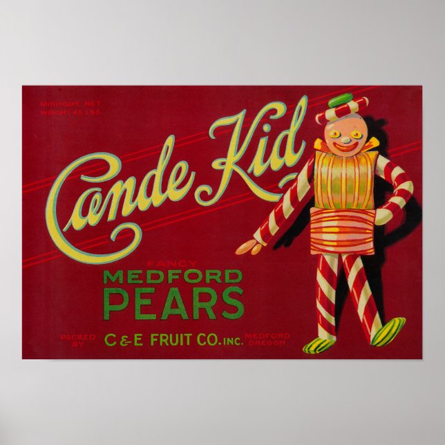 Cande Kid Pear Crate LabelMedford, OR Poster (Front)