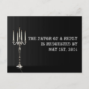 Candelabra gothique sur carte postale RSVP argent 