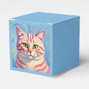 “Candice” A Cherry Striped Mystique – Cat Portrait Favor Box