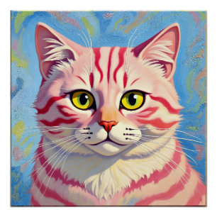 “Candice” A Cherry Striped Mystique – Cat Portrait Poster
