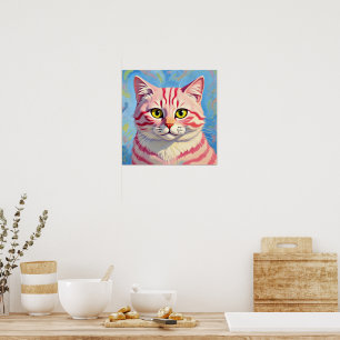 “Candice” A Cherry Striped Mystique – Cat Portrait Poster