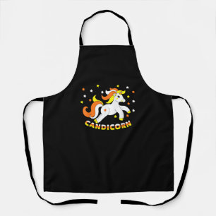 Candicorn Cute Unicorn Halloween Candy Corn Funny  Apron