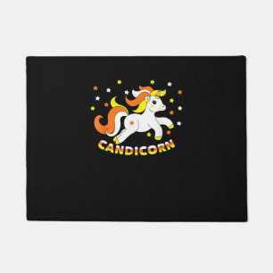 Candicorn Cute Unicorn Halloween Candy Corn Funny Doormat