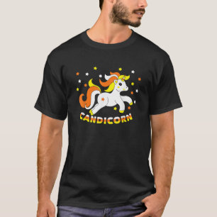 Candicorn Cute Unicorn Halloween Candy Corn Funny T-Shirt