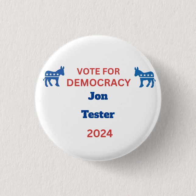 Candidate Name Election 2024 Democrat Customize 1 Inch Round Button (Front)