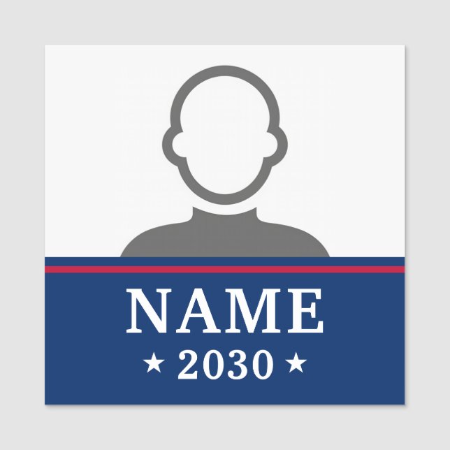 Candidate name political election campaign photo name tag (Front)