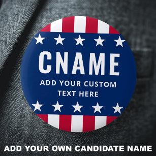 Candidate name slogan political election campaign 2 inch round button