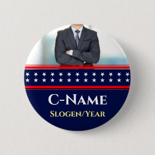 Candidate Photo Name Election Political Campaign 2 Inch Round Button