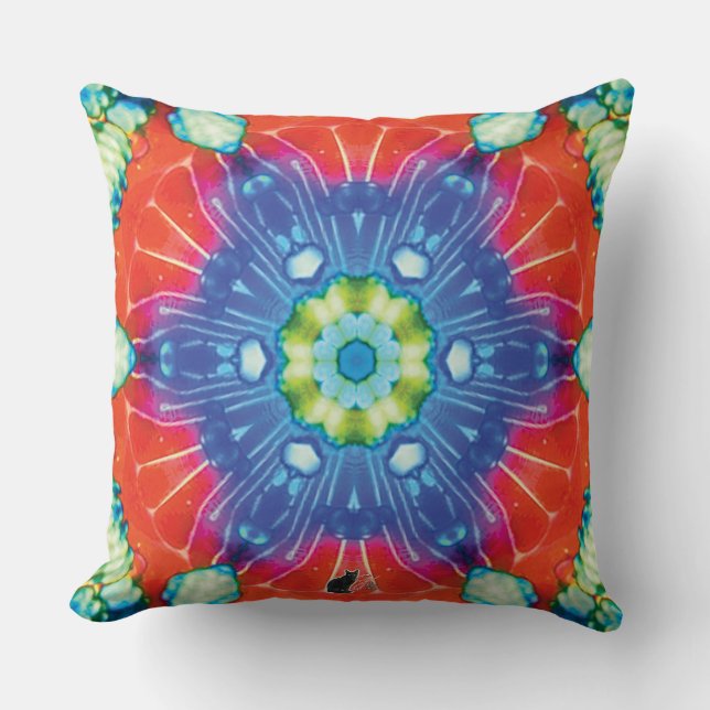 Candied Kaleidoscope Throw Pillow (Front)