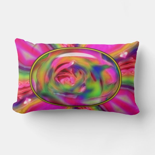 Candied Rose Petals-LUMBAR THROW PILLOW (Front)