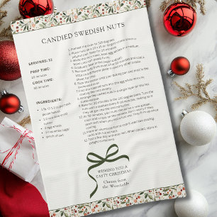 Candied Swedish Nuts Holiday Recipe Kitchen Towel