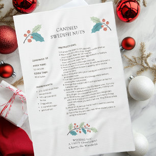 Candied Swedish Nuts Holiday Recipe Kitchen Towel