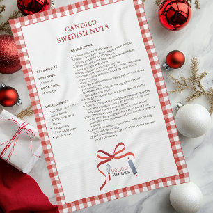 Candied Swedish Nuts Holiday Recipe Kitchen Towel