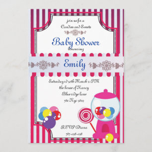 Candies and Sweets Baby Shower invitation
