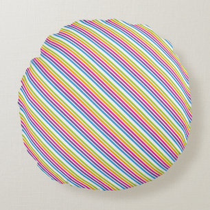 Candies Strips Round Pillow