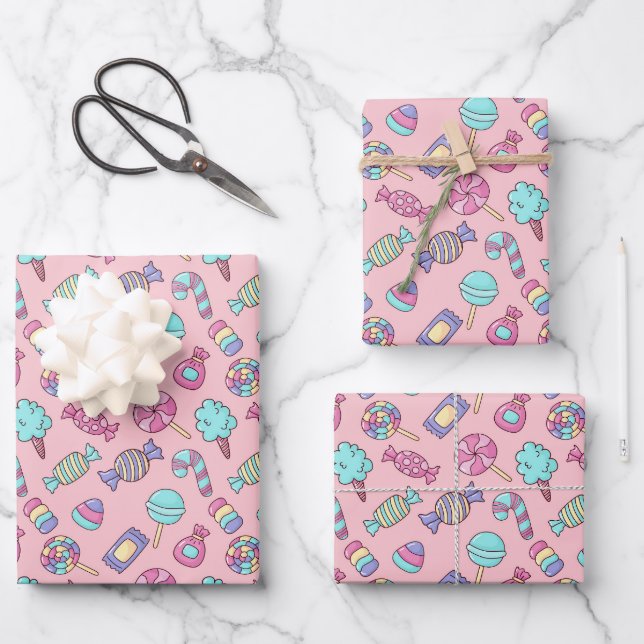 Candies Wrapping Paper Sheet (Front)
