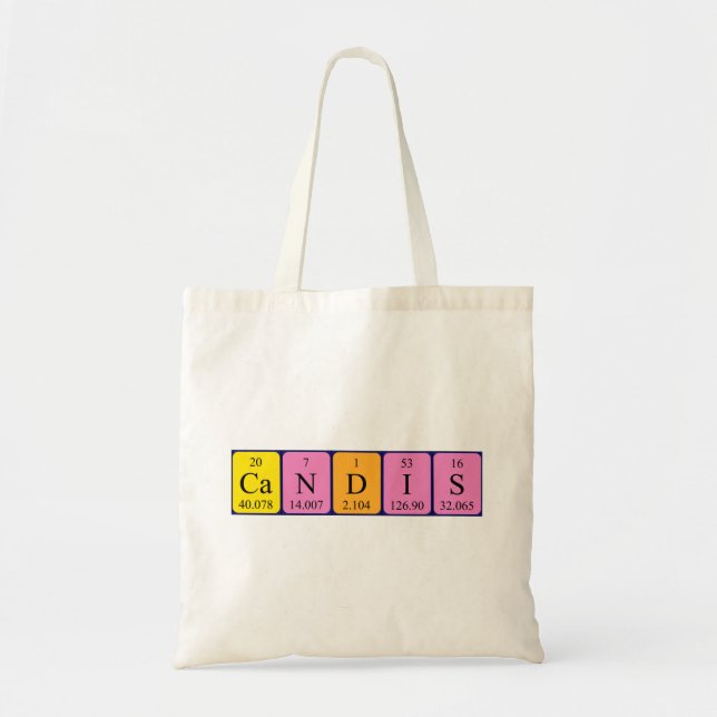 Candis periodic table name tote bag (Front)