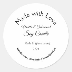 candle add q r code business classic round sticker