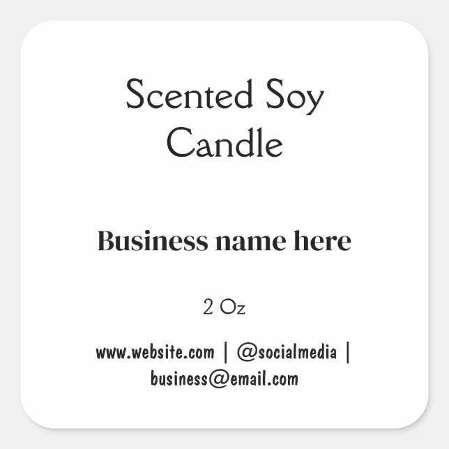 candle add q r code business  square sticker (Front)