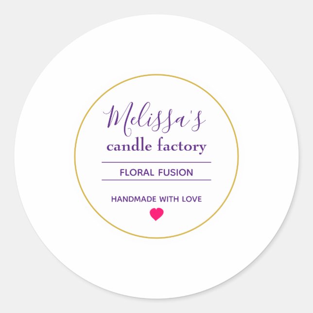 candle biz template classic round sticker (Front)