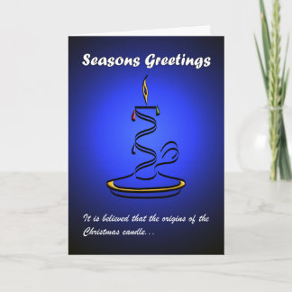 Candle (Blue) Holiday Card