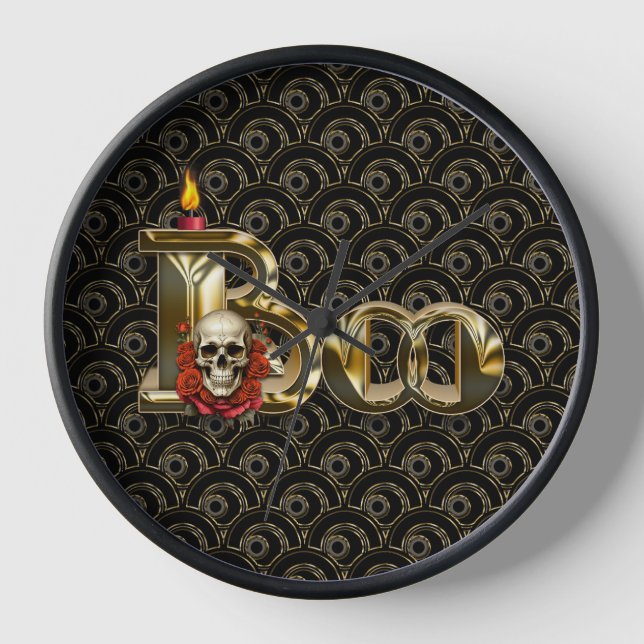 Candle Boo Halloween Wall Clock (Front)