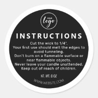 Candle Bottom Black Candle Care Instruction