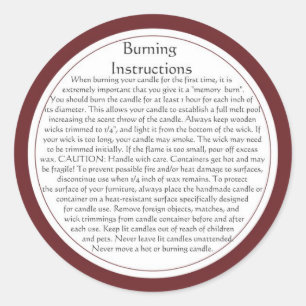 Candle Burning Warning Labels
