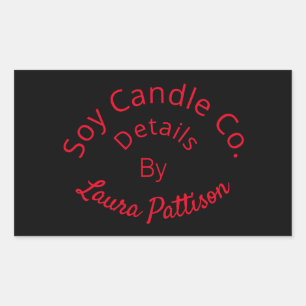 Candle business add name company website email det sticker
