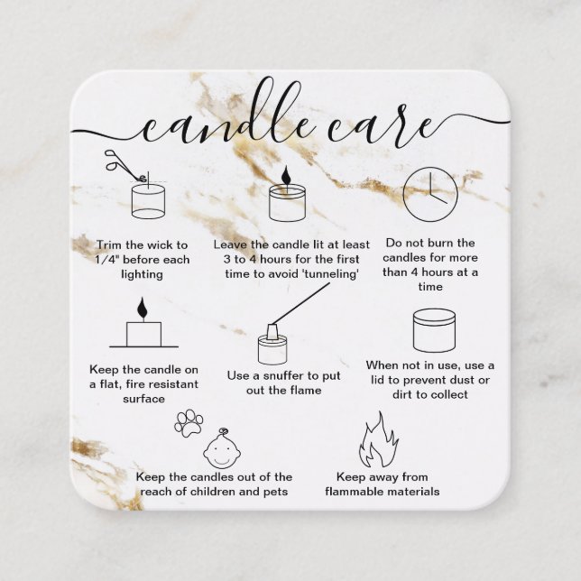 Candle Care Card Thank You Card Made with Love (Front)