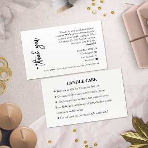 Candle Care Chic Script Thank You Card