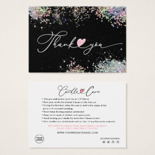 Candle Care Instructions & Thank You Card