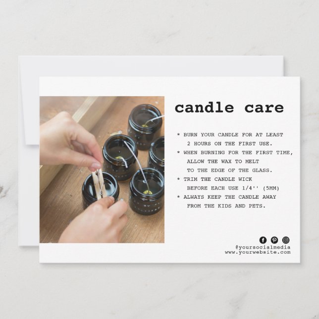Candle Care Photo Thank You Card (Front)