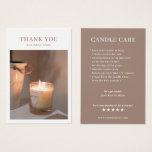 Candle Care Photo Thank You Card<br><div class="desc">Modern,  minimalist design for your personalized photo Candle Care card. Customize it for yourself,  and your product photo!</div>