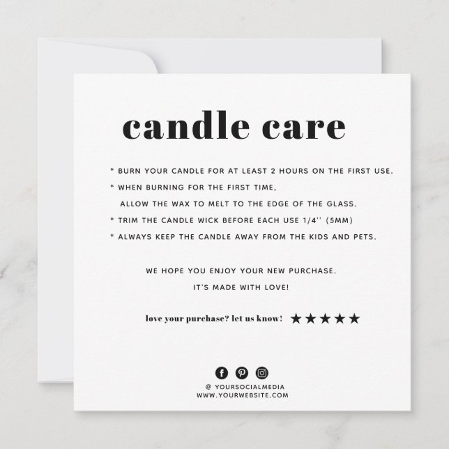 Candle Care Thank You Card (Front)