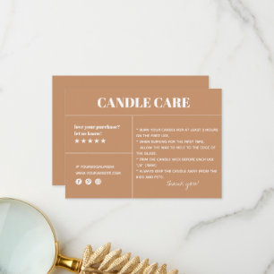 Candle Care Thank You Packaging Card