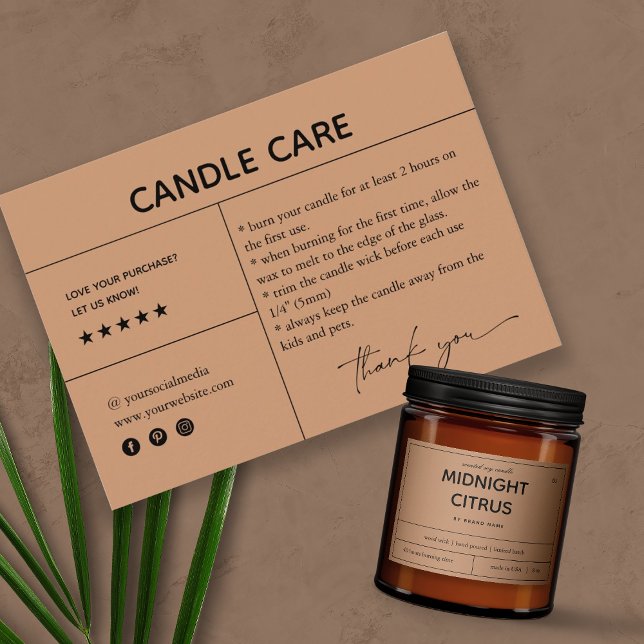 Candle Care Thank You Packaging Card (Creator Uploaded)